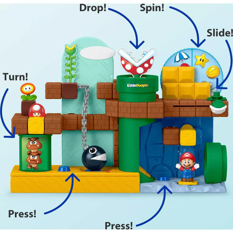 Fisher-Price Little People Toddler Toy My Mario Mario's Adventure Playset with Figure