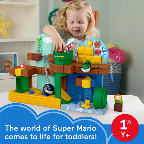 Fisher-Price Little People Toddler Toy My Mario Mario's Adventure Playset with Figure