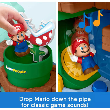 Fisher-Price Little People Toddler Toy My Mario Mario's Adventure Playset with Figure