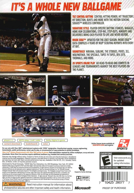 Major League Baseball 2K7 - Xbox 360