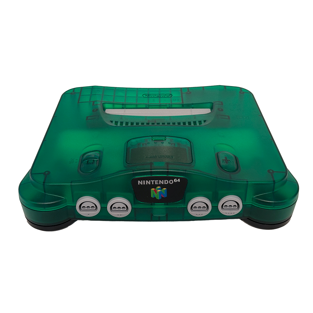 Nintendo 64 Console + Expansion Pak with Voultar N64RGB - Transparent Green Reshell