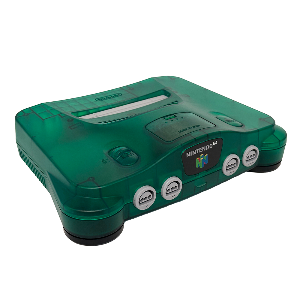 Nintendo 64 Console + Expansion Pak with Voultar N64RGB - Transparent Green Reshell