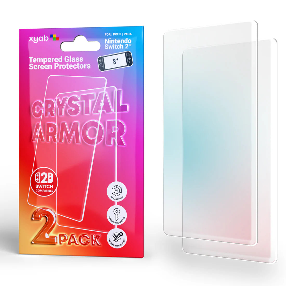 2 Pack Tempered Glass Screen Protector for Nintendo Switch 2