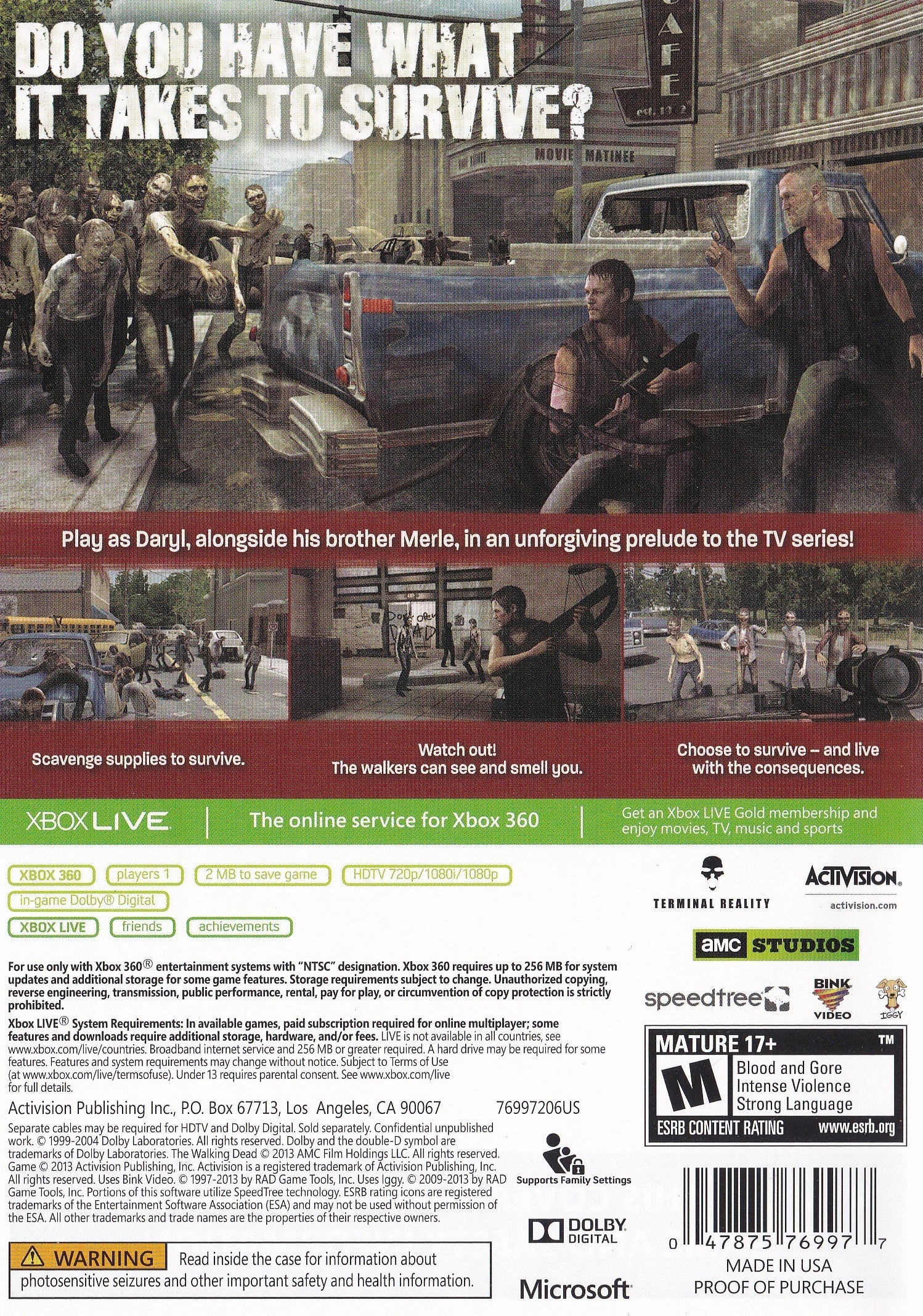Walking Dead: Survival Instinct - Xbox 360