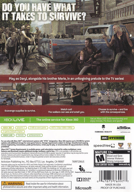 Walking Dead: Survival Instinct - Xbox 360