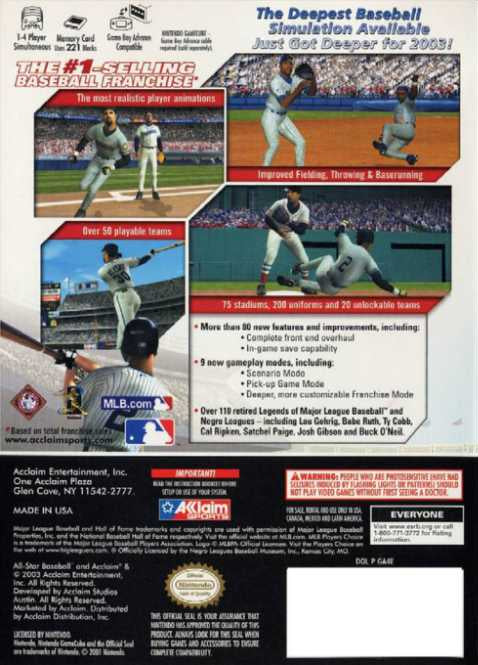 All-Star Baseball 2004 - GameCube