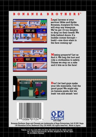 Bonanza Brothers - SEGA Genesis