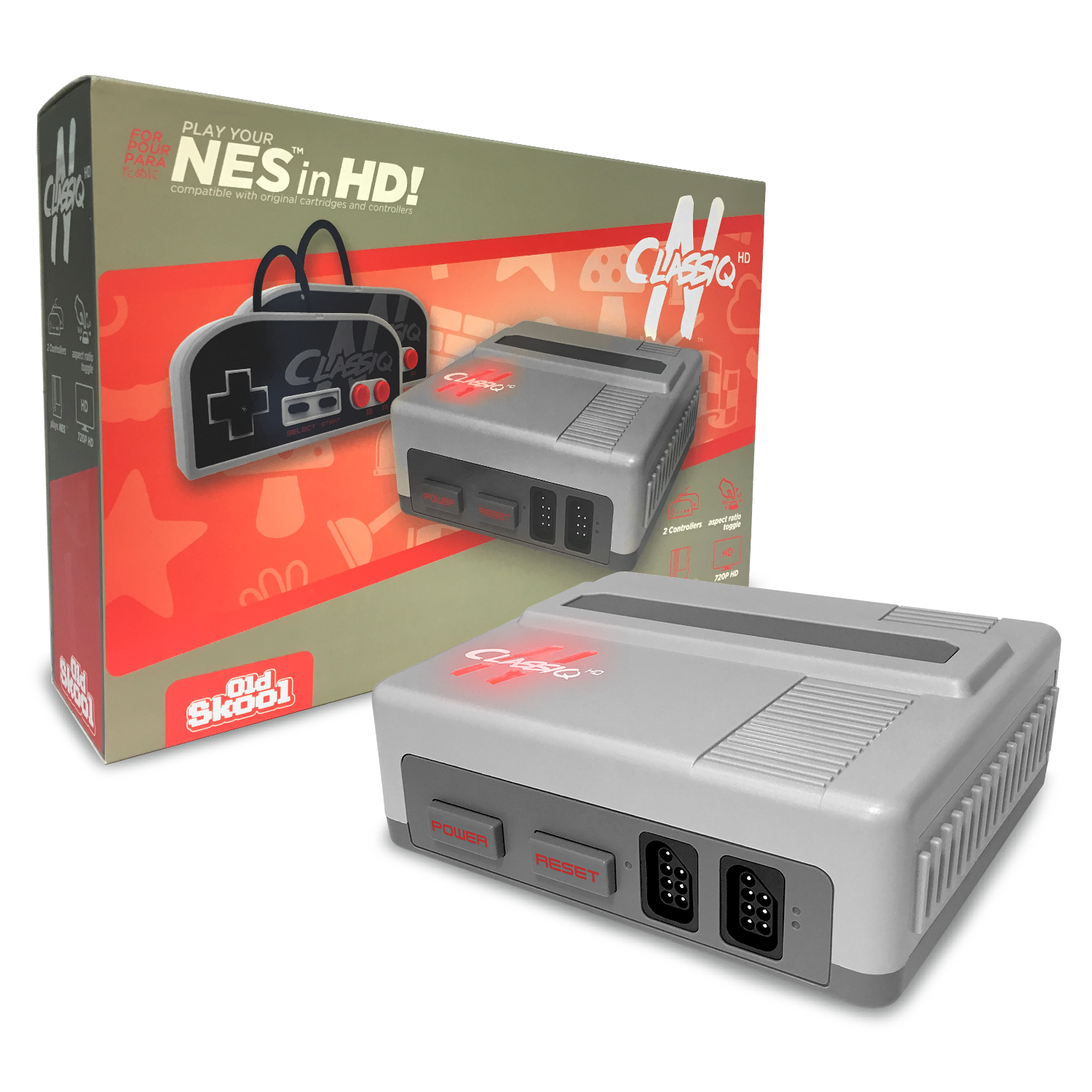 Old Skool Classiq N HD for Nintendo NES Games - Gray