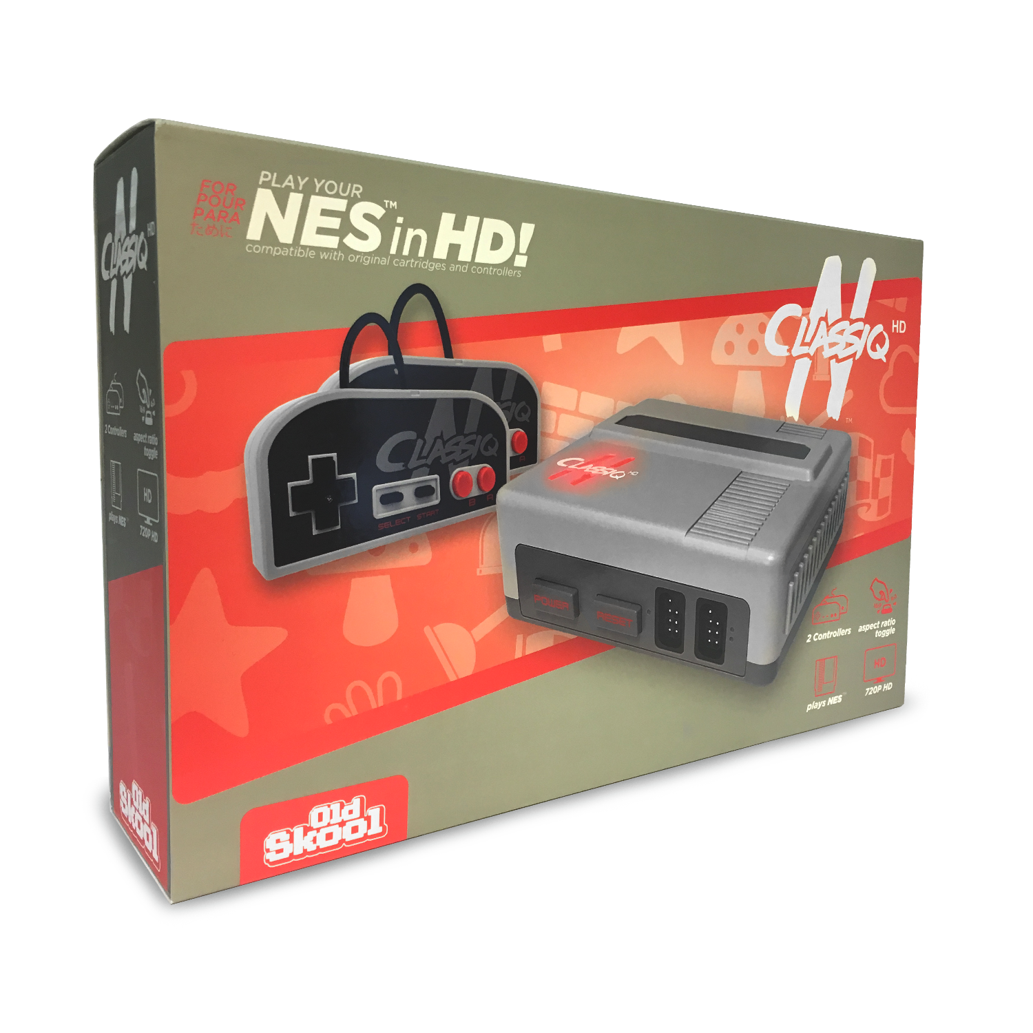 Old Skool Classiq N HD for Nintendo NES Games - Gray