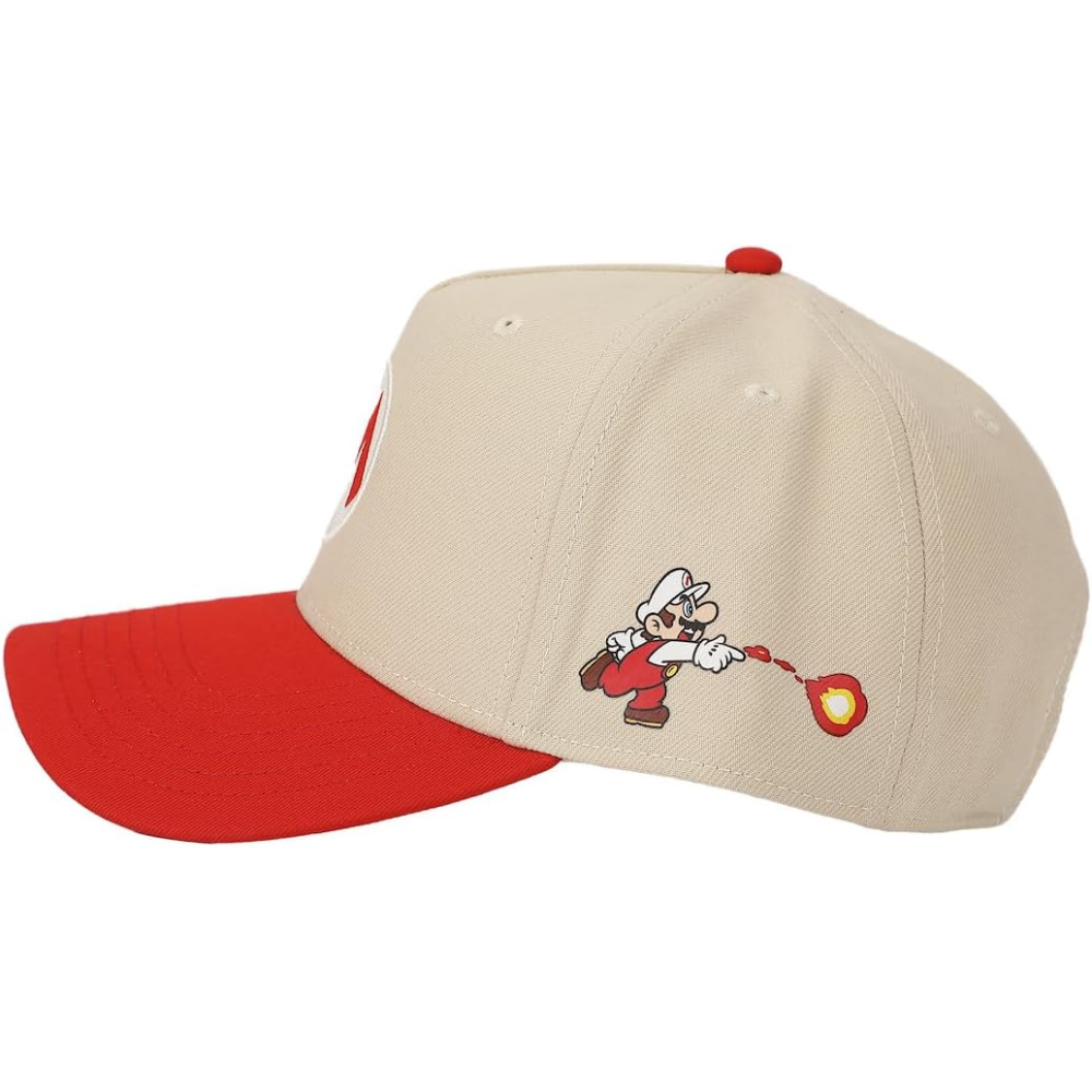 Fire Mario Super Mario Red & White Retro Snapback Hat