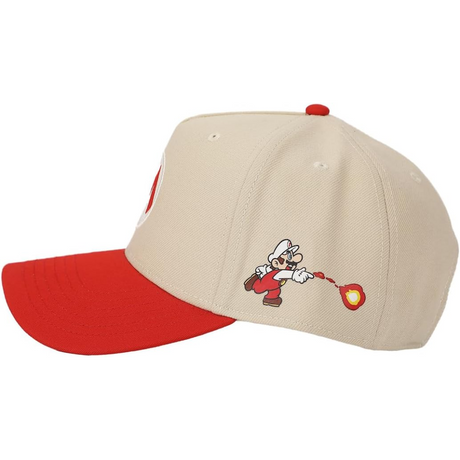 Fire Mario Super Mario Red & White Retro Snapback Hat