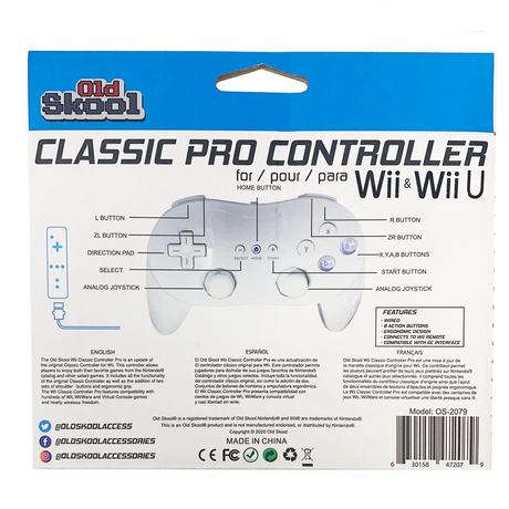 Classic Pro Controller for Wii, Wii U, NES & SNES Classic