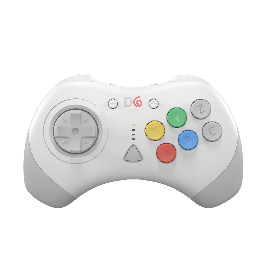 D6 6-Button 2.4GHz Wirelress Controller for SEGA Dreamcast / Switch / PC - White