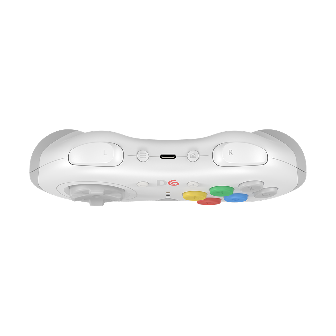 D6 6-Button 2.4GHz Wirelress Controller for SEGA Dreamcast / Switch / PC - White