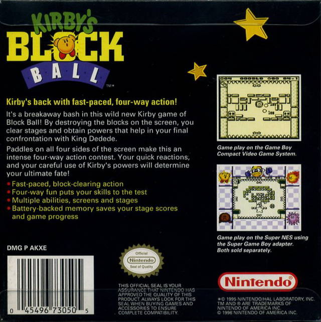 Kirby's Block Ball - Game Boy