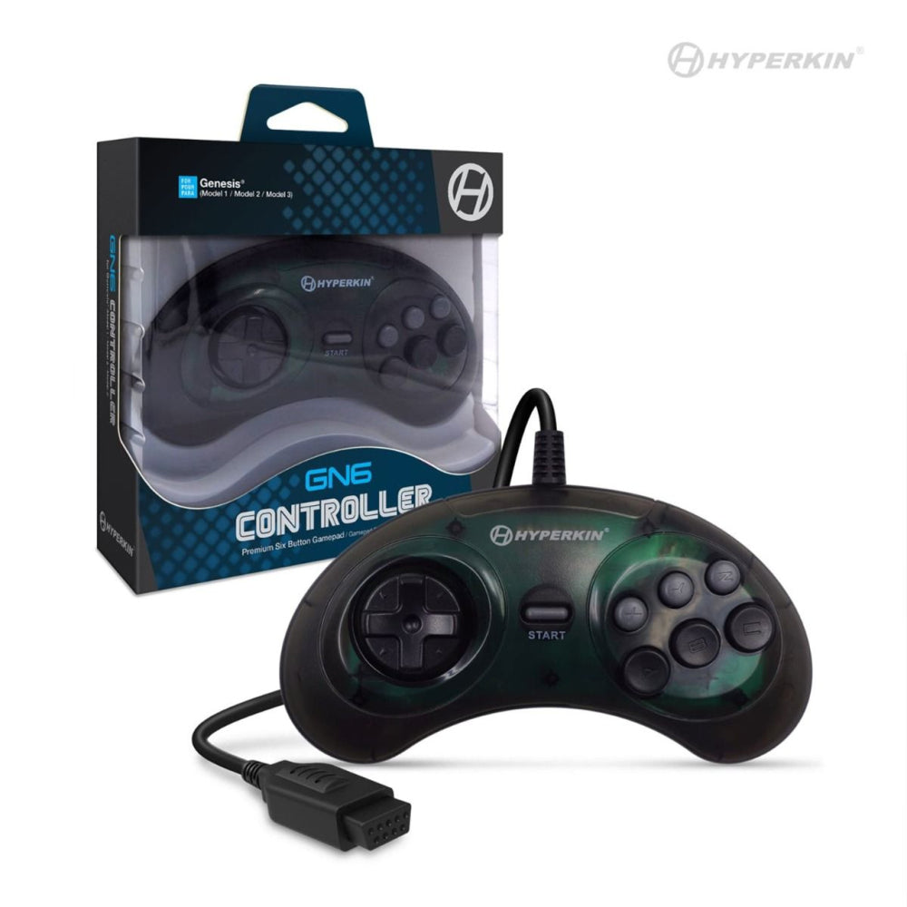 GN6 Premium Wired Controller for SEGA Genesis - Space Black