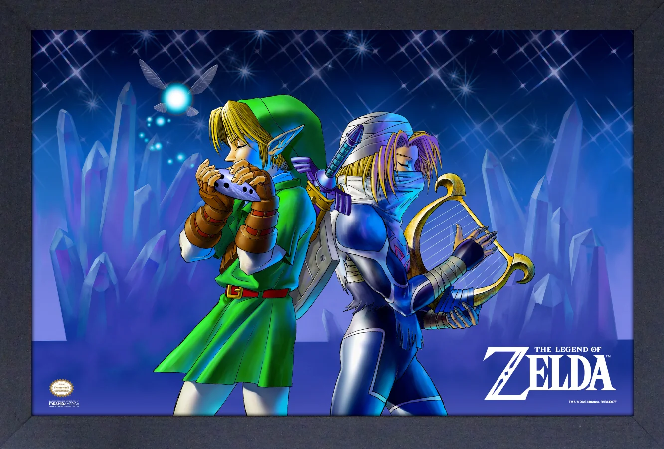 Zelda: Ocarina of Time - Link & Sheik Instruments - 17"x11" Gel-Coat Print