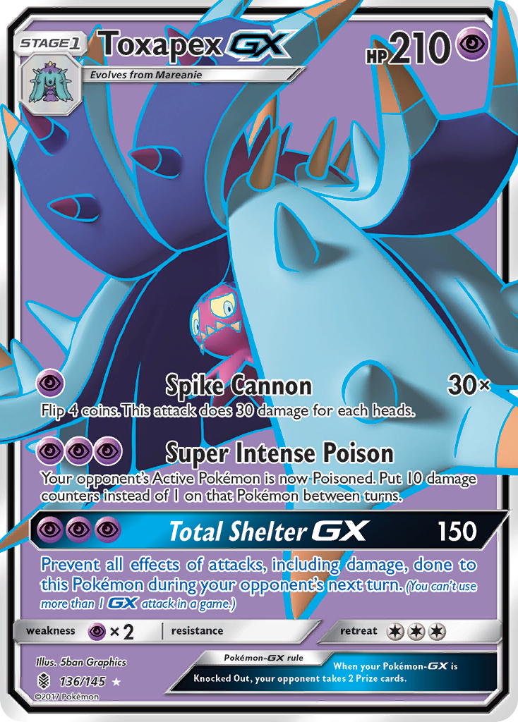 Toxapex GX (Full Art) (136/145) [SM - Guardians Rising]
