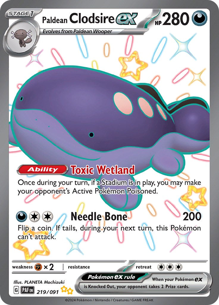 Paldean Clodsire ex - 219/091 (219/091) [SV: Paldean Fates]