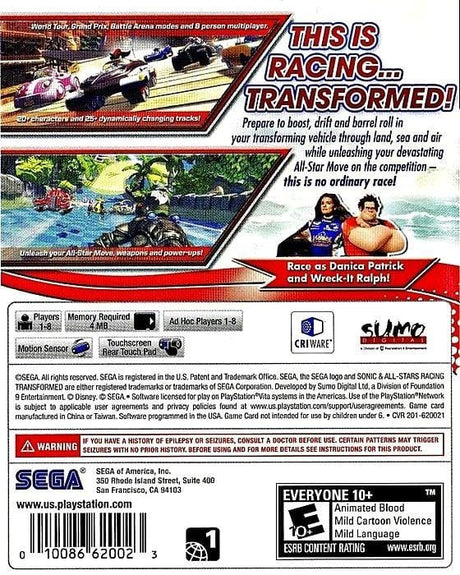 Sonic & All-Stars Racing: Transformed - PlayStation Vita
