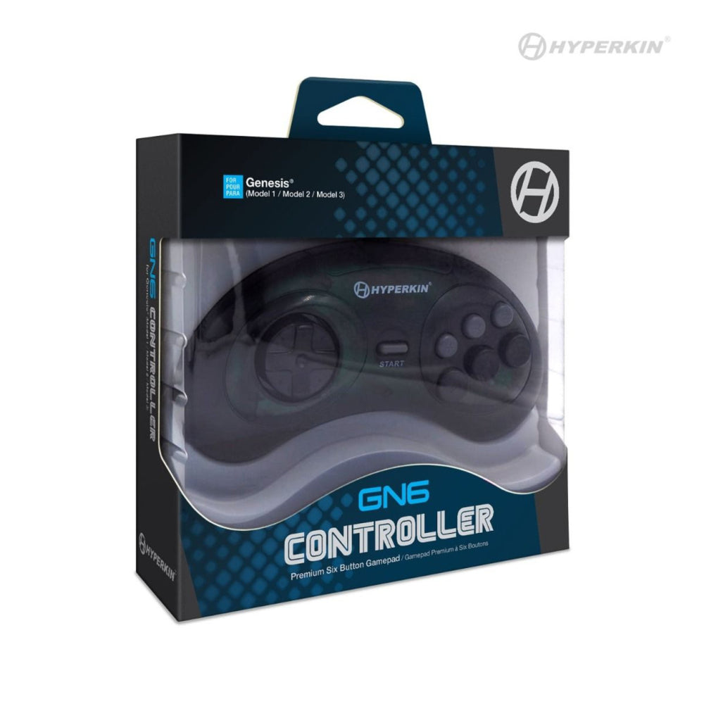 GN6 Premium Wired Controller for SEGA Genesis - Space Black