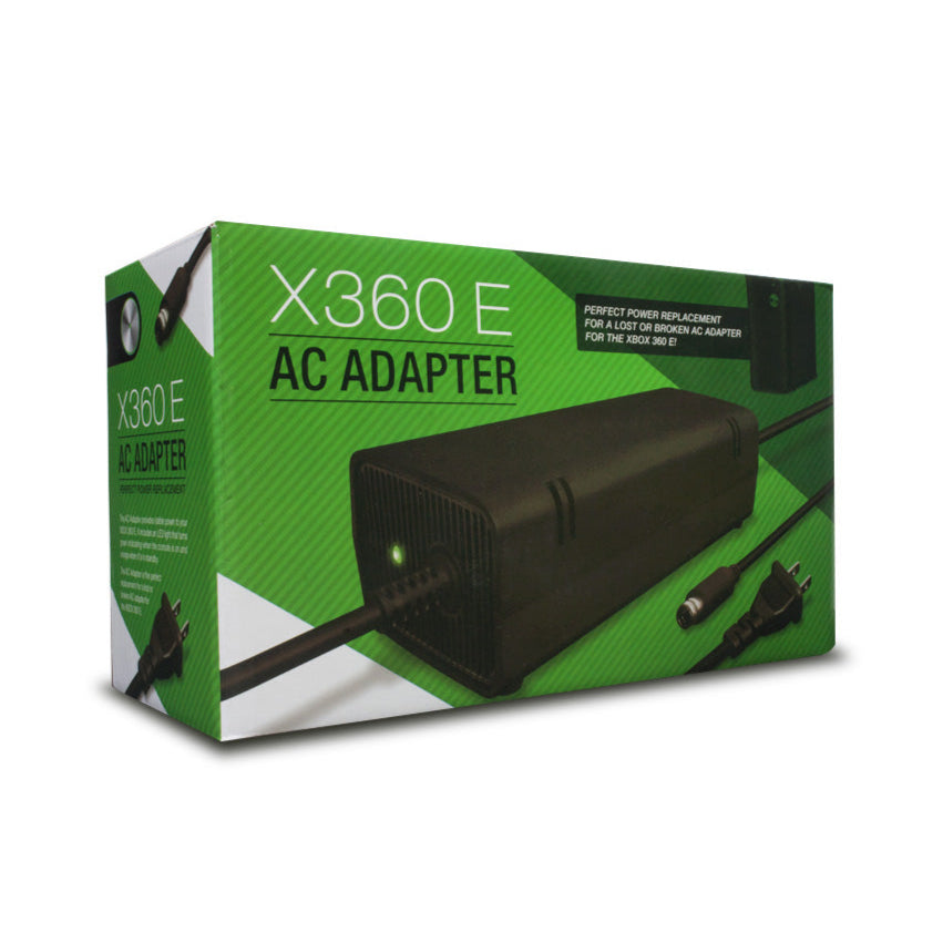 X360 E AC adapter packaging on a white background