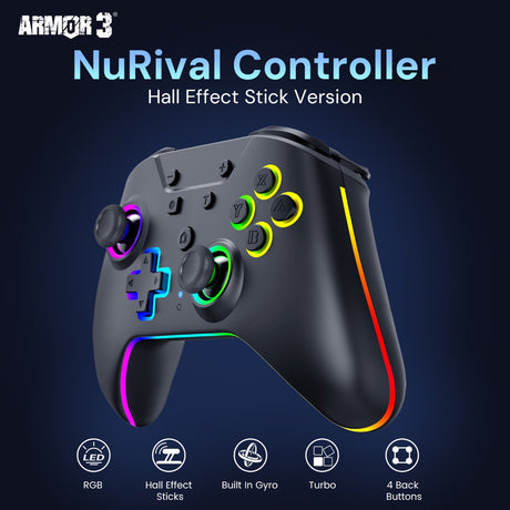 NuRival Wireless Controller with Hall Effect Sticks for Nintendo Switch, Switch 2