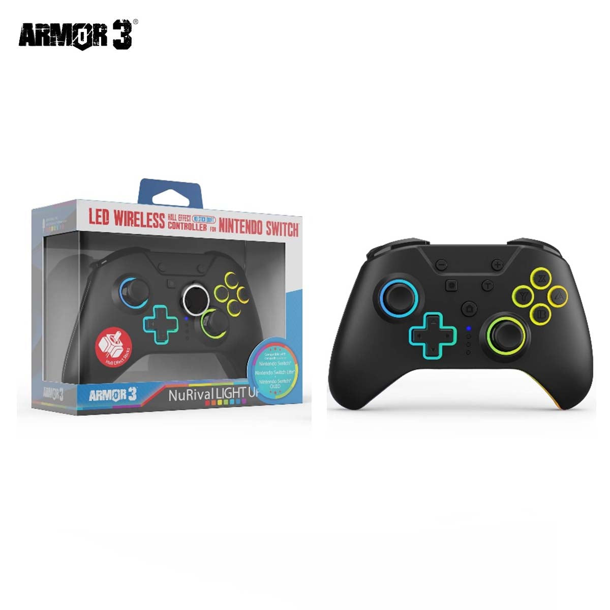 NuRival Wireless Controller with Hall Effect Sticks for Nintendo Switch
