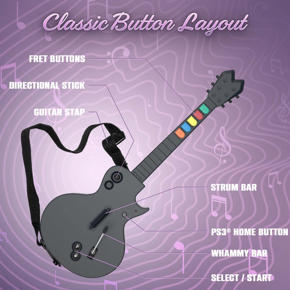 Hyper Jammer PC/PS3 Wireless Guitar Controller for Guitar Hero and Rock Band