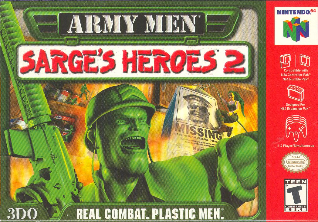 Army Men: Sarge's Heroes 2 (Green Cartridge) - Nintendo 64