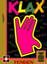Vintage 'Klax' video game box for Nintendo Entertainment System with colorful graphics and text.