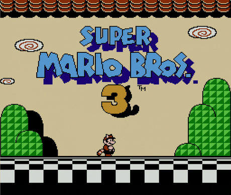 Title screen of Super Mario Bros. 3 for the NES