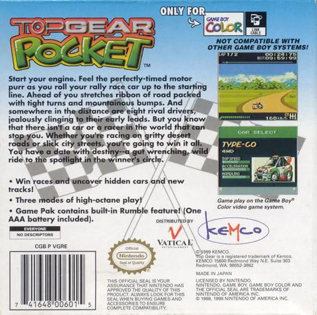 Top Gear Pocket - Game Boy Color