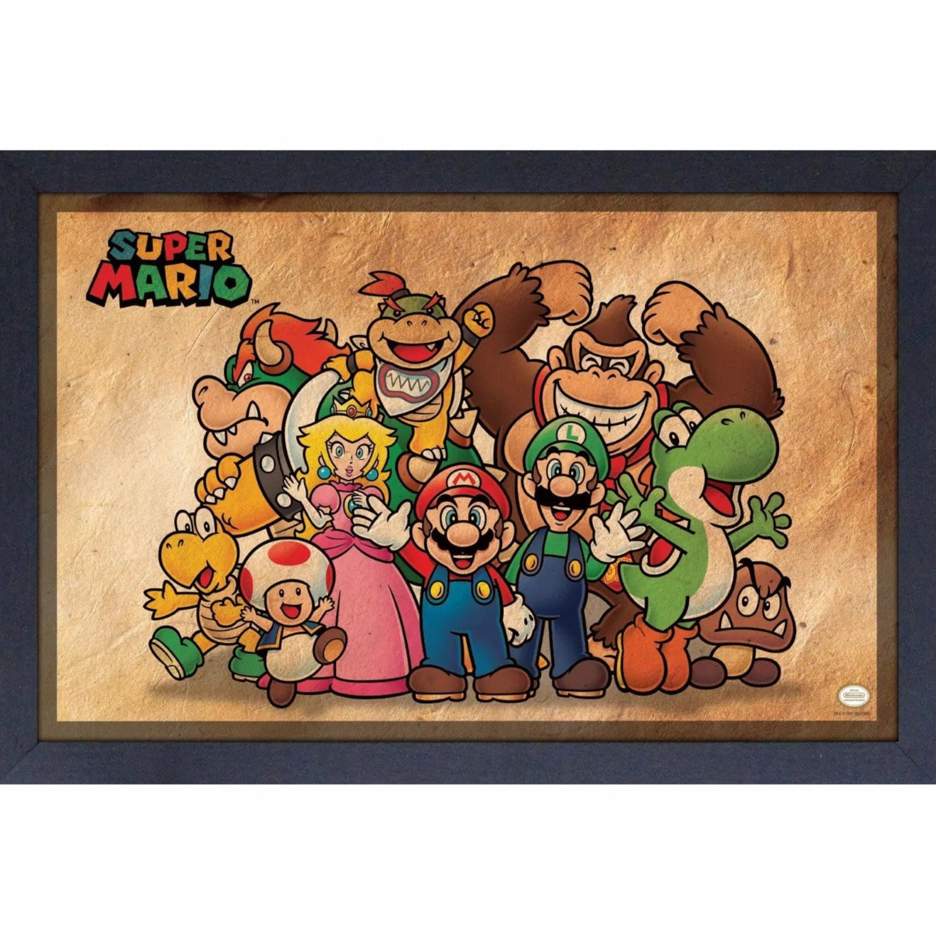 Super Mario Group Shot Old Photo - 11"x17" Gel-Coat Framed Print