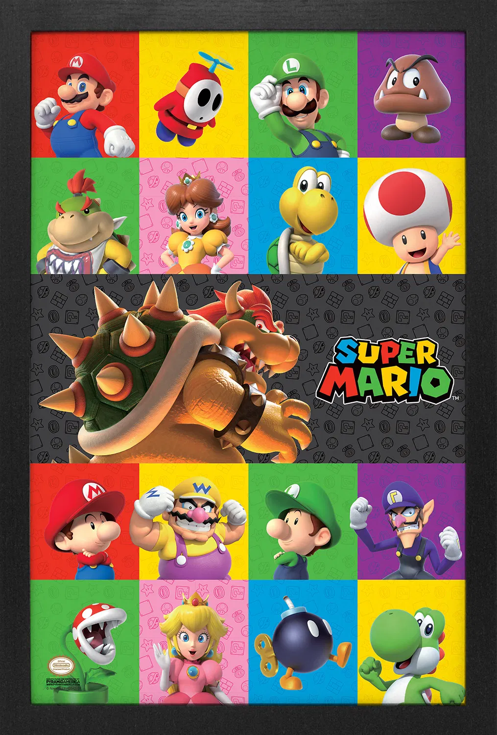 Super Mario - Friends & Foes  - 11"x17" Gel-Coat Framed Print