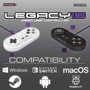 Legacy16 Wired USB Controller for Nintendo Switch / PC - Black