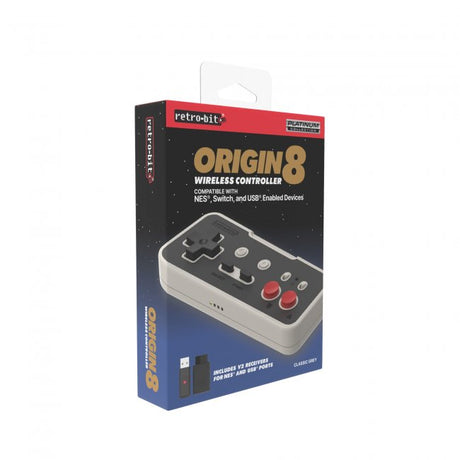 Origin8 2.4 GHz Wireless Controller for Nintendo NES / Switch - Gray/Black