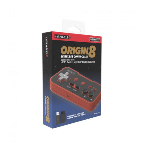 Origin8 2.4 GHz Wireless Controller for Nintendo NES / Switch - Red/Black